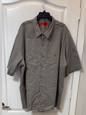 Dickies Olive Short Sleeve Button-Down Work Shirt